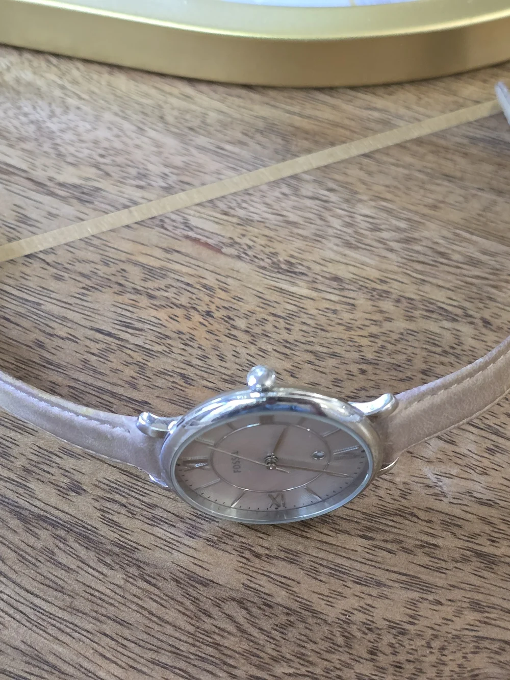 Fossil Nude Pink Leather Strap Watch
